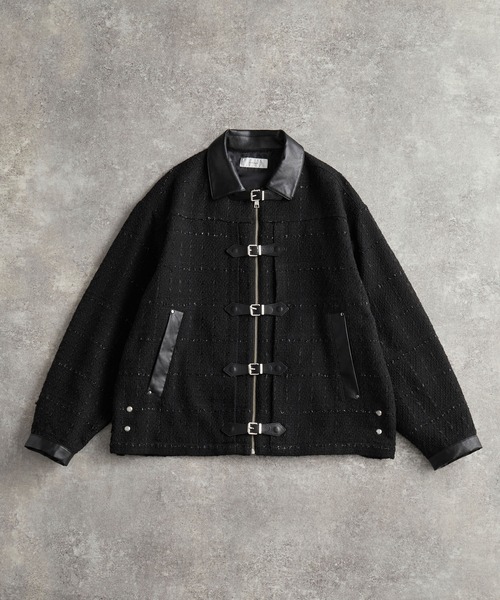 ADRER（アドラー） ブルゾン アウター Many buckle belt tweed blouson