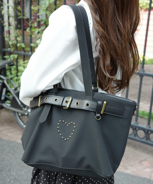 トートバッグ heart × belt suede shoulder bag / ハートベルト トートバッグ heart × belt suede shoulder bag / ハートベルト