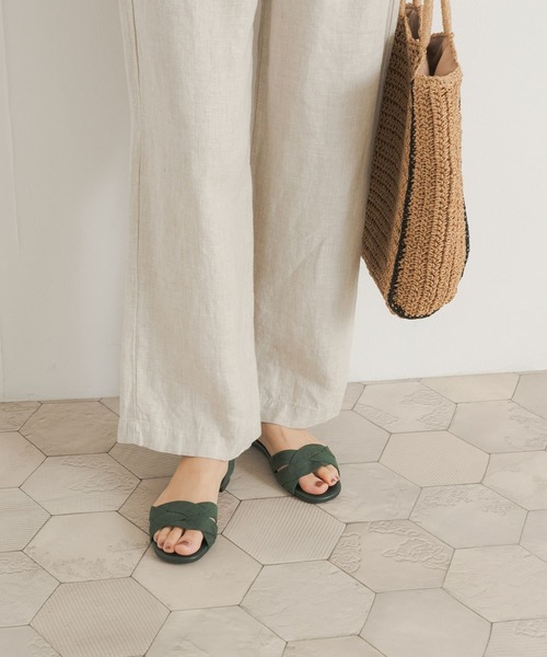 「URBAN RESEARCH DOORS」 フラットサンダル 38 グリーン レディース_画像6