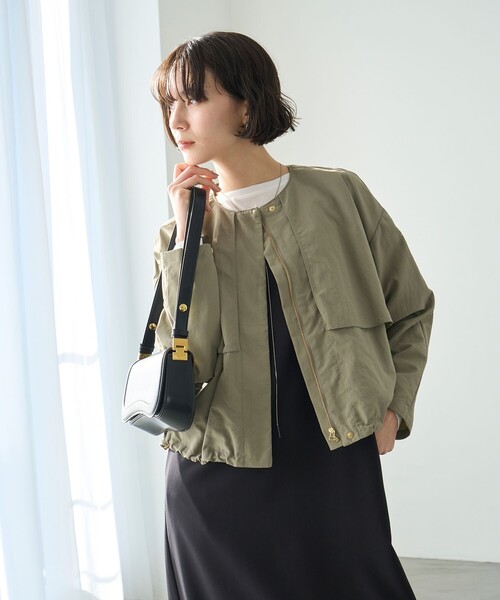 「UNFILO」 ジップアップブルゾン SMALL ベージュ レディース_画像9