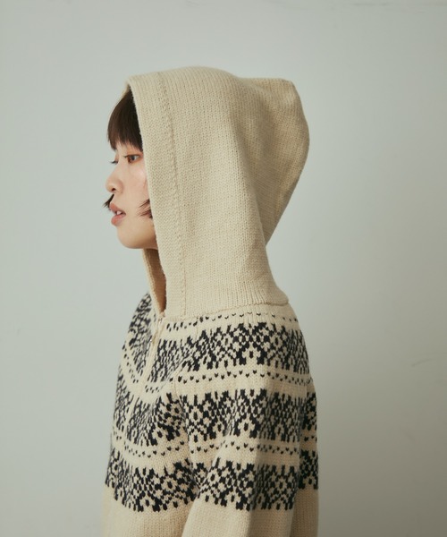 full/fill. ニット セーター nordic hood zip knit cardigan