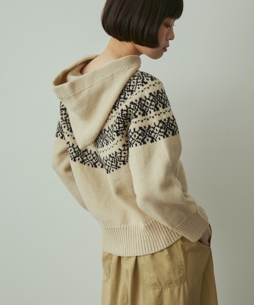 full/fill. ニット セーター nordic hood zip knit cardigan