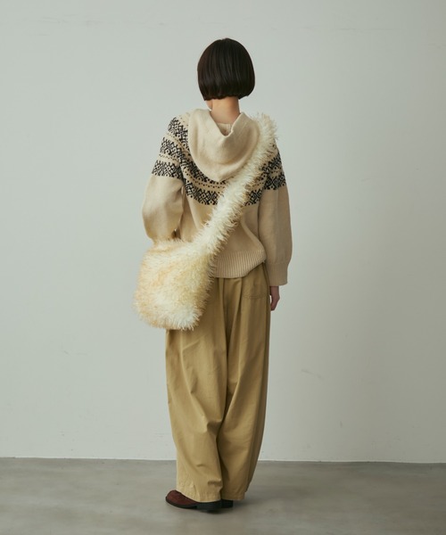 full/fill. ニット セーター nordic hood zip knit cardigan