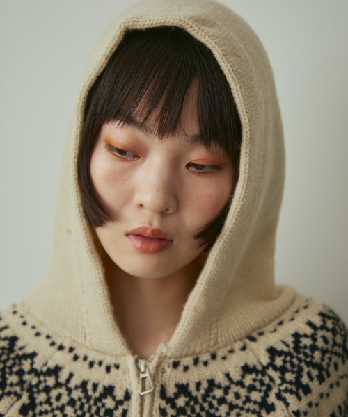 full/fill. ニット セーター nordic hood zip knit cardigan