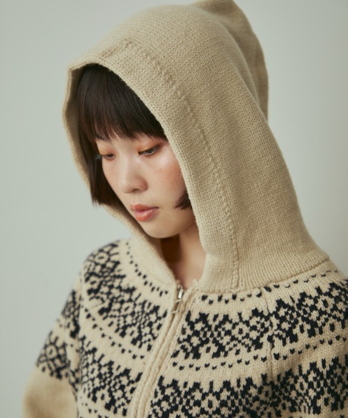 full/fill. ニット セーター nordic hood zip knit cardigan