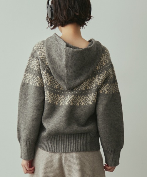 full/fill. ニット セーター nordic hood zip knit cardigan