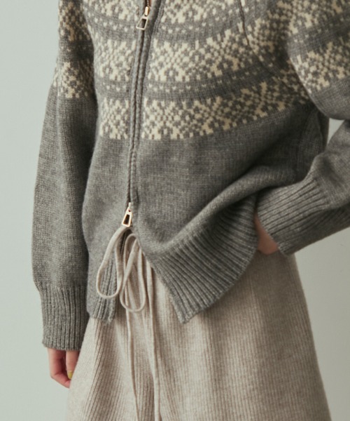 full/fill. ニット セーター nordic hood zip knit cardigan