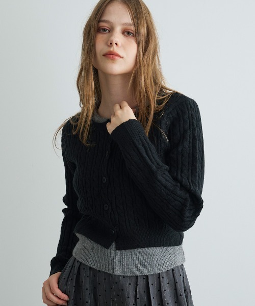 カーディガン バイカラーニットカーディガン / Bi-Color Knit Cardigan レディース | Mirette
