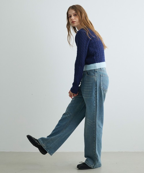 カーディガン バイカラーニットカーディガン / Bi-Color Knit Cardigan レディース | Mirette | 15