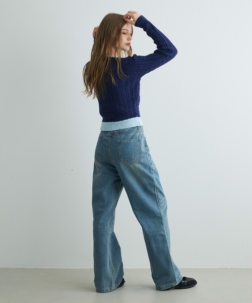 カーディガン バイカラーニットカーディガン / Bi-Color Knit Cardigan レディース | Mirette | 17