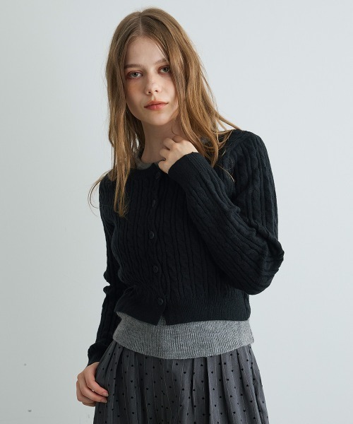 カーディガン バイカラーニットカーディガン / Bi-Color Knit Cardigan レディース | Mirette | 19