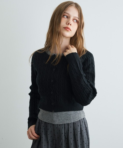 カーディガン バイカラーニットカーディガン / Bi-Color Knit Cardigan レディース | Mirette | 20