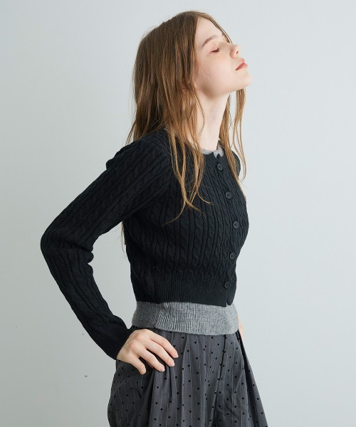 カーディガン バイカラーニットカーディガン / Bi-Color Knit Cardigan レディース | Mirette | 21