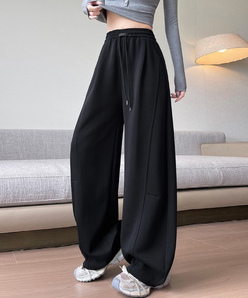 ReRe ワイドパンツ スウェットパンツ ジャージ ワイドシルエット