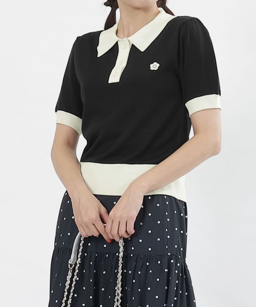 MARY QUANT（マリークヮント） 半袖ポロシャツ M ブラック レディース