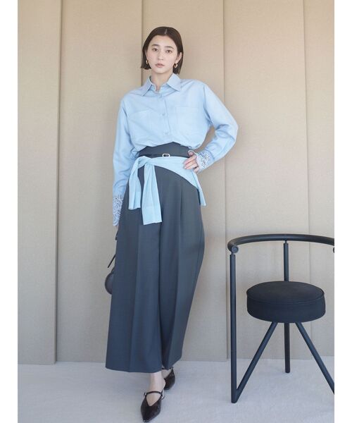 LAGUNAMOON（ラグナムーン） パンツ バイカラーベルトパンツ 「春服