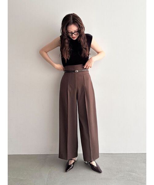 LAGUNAMOON（ラグナムーン） パンツ バイカラーベルトパンツ