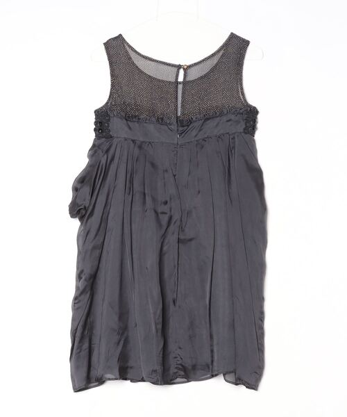 「CORTES WORKS」 ドット柄ノースリーブワンピース 38 ネイビー レディース_画像2