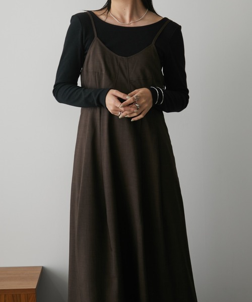 「Aunt Marie's」 キャミソールワンピース - ベージュ レディース_画像3