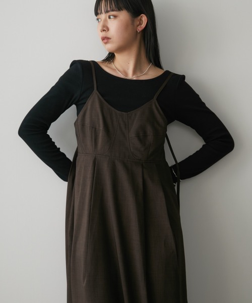 「Aunt Marie's」 キャミソールワンピース - ベージュ レディース_画像4