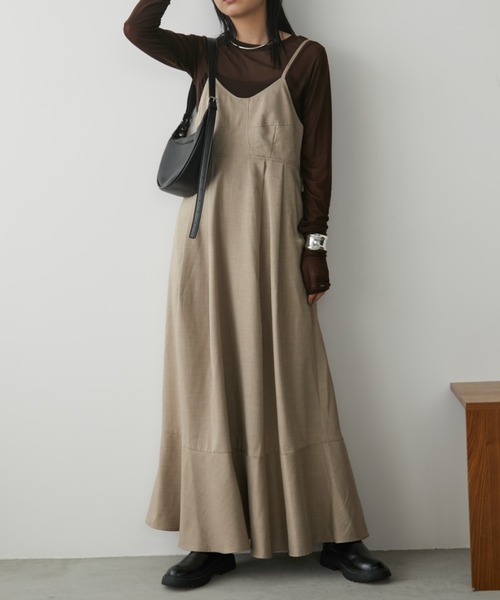 「Aunt Marie's」 キャミソールワンピース - ベージュ レディース_画像8