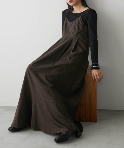 「Aunt Marie's」 キャミソールワンピース - ベージュ レディース_画像9