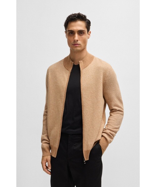 HUGO BOSS ジップアップニットカーディガン　ジャケットＬ BOSS（HUGO BOSS） セーター ニット ジップアップカーディガン