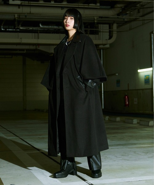 「Ellno Loset」 ステンカラーコート SMALL ブラック系その他 メンズ_画像2