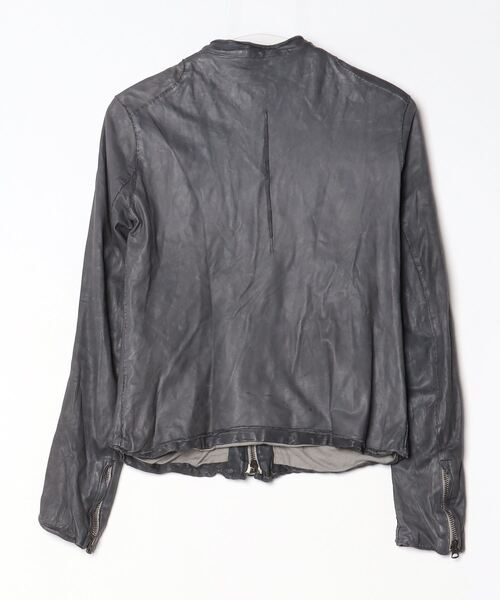 「sisii」 レザーブルゾン X-SMALL グレー レディース_画像2