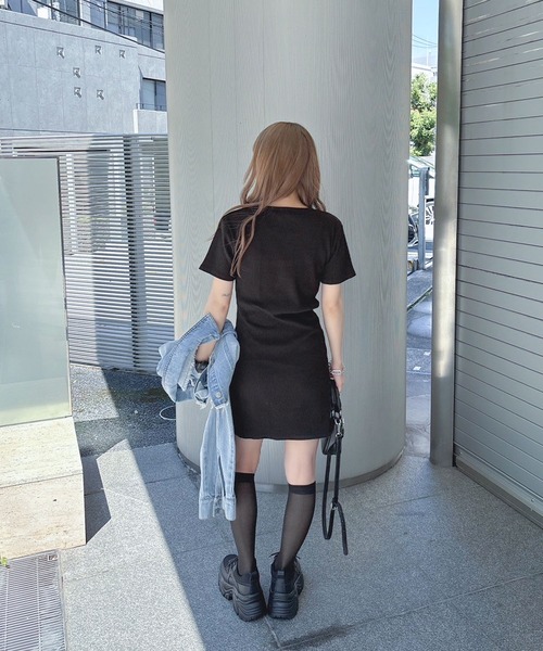 「ENVYM」 半袖ワンピース FREE グレー レディース_画像2