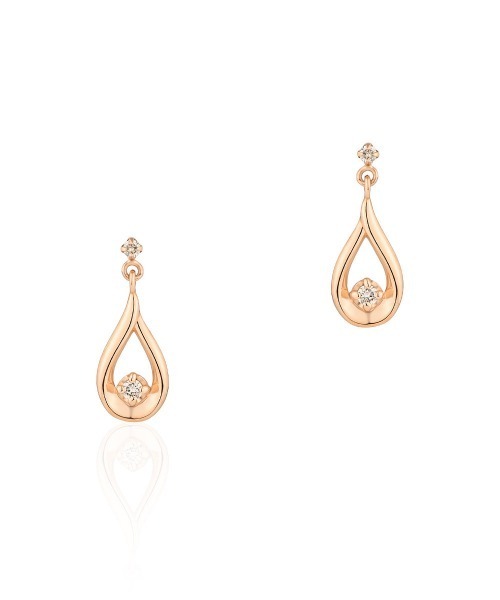 4℃（ヨンドシー） ピアス K10ピンクゴールド しずく ピアス レディース
