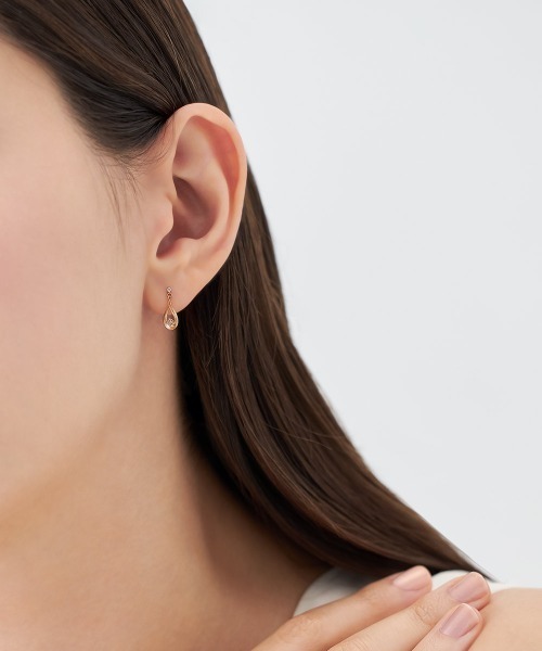 4℃（ヨンドシー） ピアス K10ピンクゴールド しずく ピアス レディース