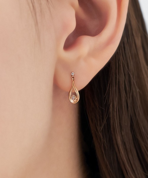 4℃（ヨンドシー） ピアス K10ピンクゴールド しずく ピアス レディース