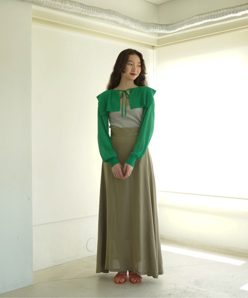 「TINA：JOJUN」 フレアスカート S グリーン レディース_画像4