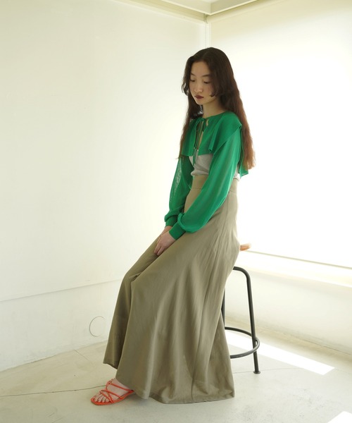 「TINA：JOJUN」 フレアスカート S グリーン レディース_画像6