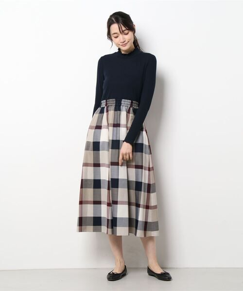 【美品】BLUE LABEL CRESTBRIDGE ワンピース 36サイズ BLUE LABEL CRESTBRIDGE（ブルーレーベルクレストブリッジ） コンビ