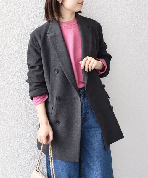 紫 ダブルブレストジャケット SHIPS Colors（シップスカラーズ） ジャケット テーラードジャケット