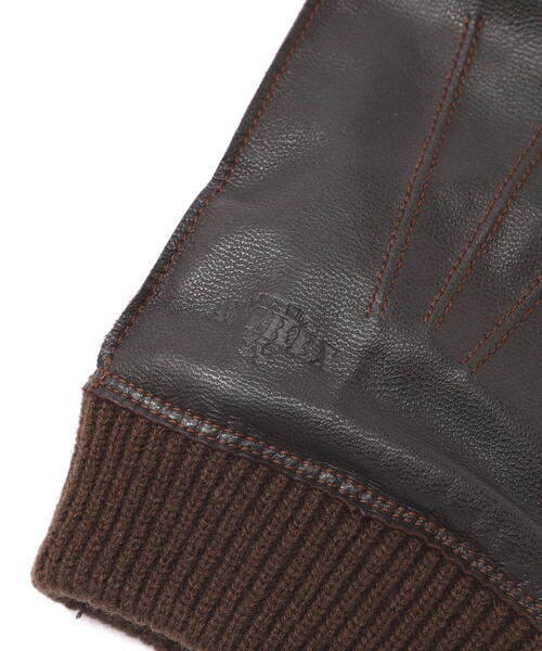 【美品】avirex グローブ　ブラウン　メンズ AVIREX（アヴィレックス） 手袋 LEATHER GLOVES TYPE A-10 / レザー