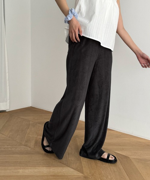 「CANAL JEAN」 イージーパンツ ONE SIZE チャコールグレー レディース_画像2