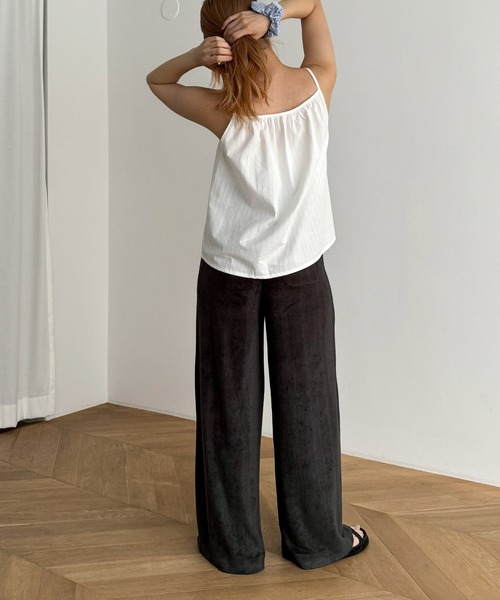「CANAL JEAN」 イージーパンツ ONE SIZE チャコールグレー レディース_画像3