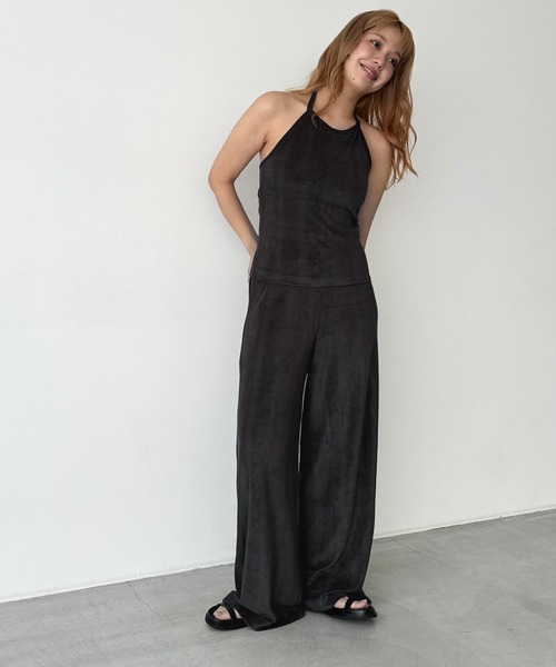「CANAL JEAN」 イージーパンツ ONE SIZE チャコールグレー レディース_画像5