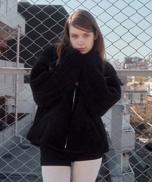 mieya mieya ブルゾン アウター 「mieya mieya」POODLE BOOA COAT 
