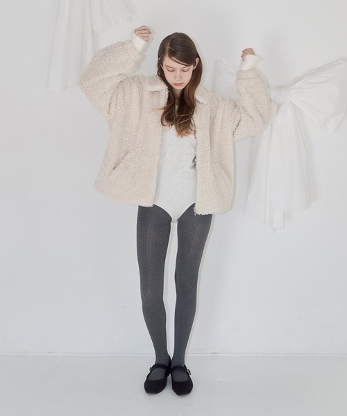 mieya mieya ブルゾン アウター 「mieya mieya」POODLE BOOA COAT 