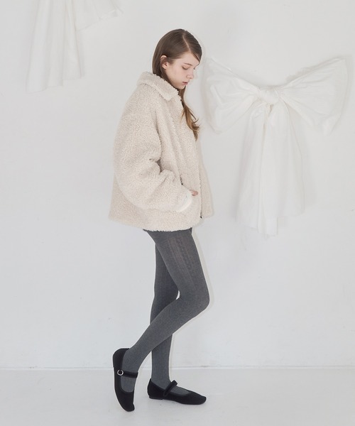 mieya mieya ブルゾン アウター 「mieya mieya」POODLE BOOA COAT 