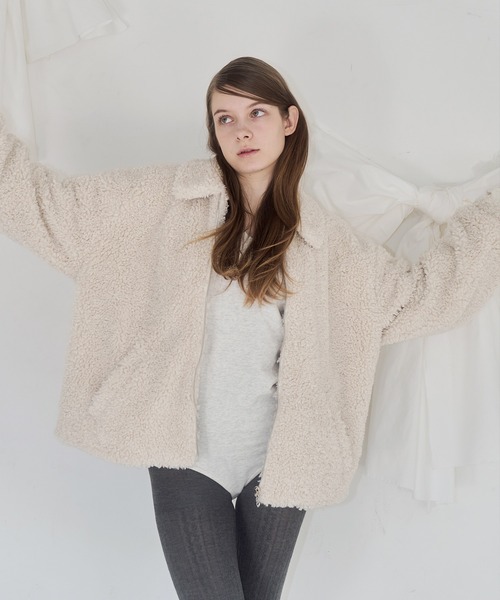 mieya mieya ブルゾン アウター 「mieya mieya」POODLE BOOA COAT 
