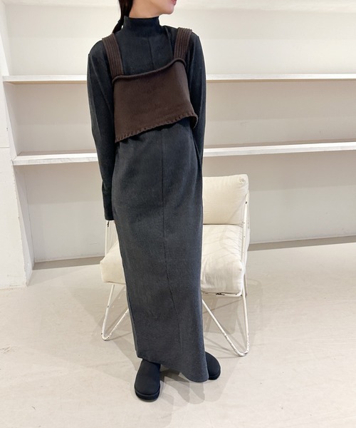 select MOCA by son」 長袖ワンピース FREE ベージュ レディース