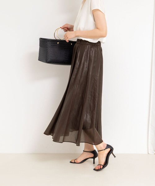 新品 nolley's フレアスカート 38 NOLLEY'S（ノーリーズ） フレアスカート 38 ブラウン レディース