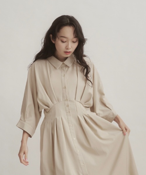 桔梗ページ 14点 moi お買い得品 tytto」 シャツワンピース MEDIUM ブラウン レディース