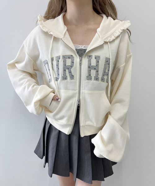 パーカー 「セットアップ可能」フラワーパッチロゴジップパーカー