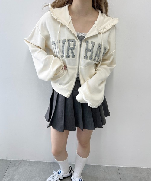 パーカー 「セットアップ可能」フラワーパッチロゴジップパーカー